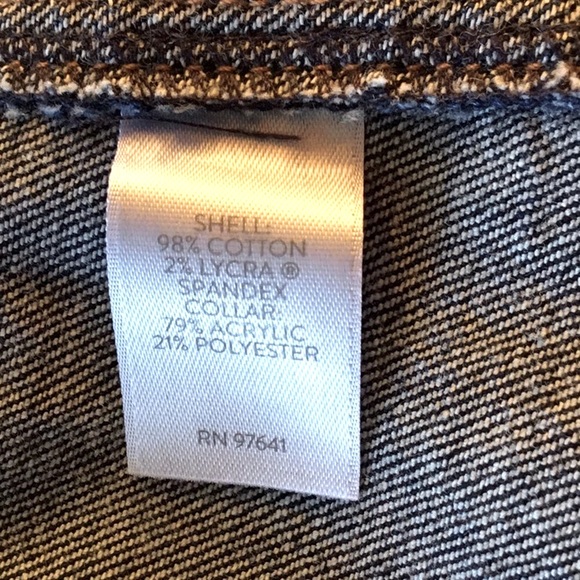 J Jill Detachable Fur Collar Denim Jacket - Picture 9 of 9